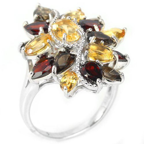 Natural Multi Gemstone Ring (1 of 2)