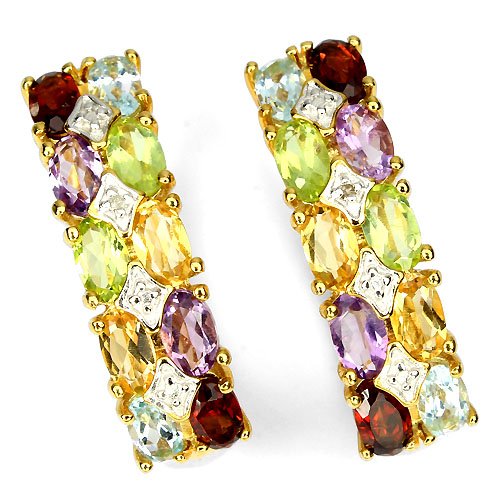 Natural Multi Gemstone Earrings (1 of 2)