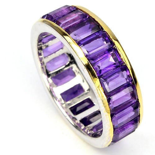 Natural Amethyst Eternity Band Ring (1 of 1)