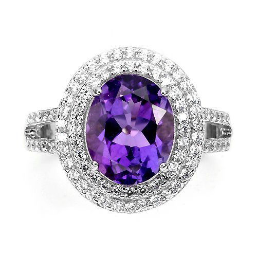 NATURAL TOP RICH PURPLE AMETHYST RING (1 of 1)