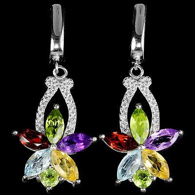 Natural Multi Gemstone Earrings (1 of 1)