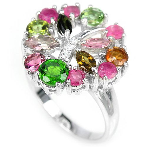 Natural Multi Gemstone Ring (1 of 1)