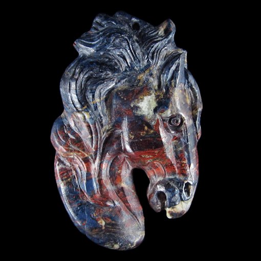 Natural Rare Pietersite Hand Carved Horse Pendant (1 of 2)