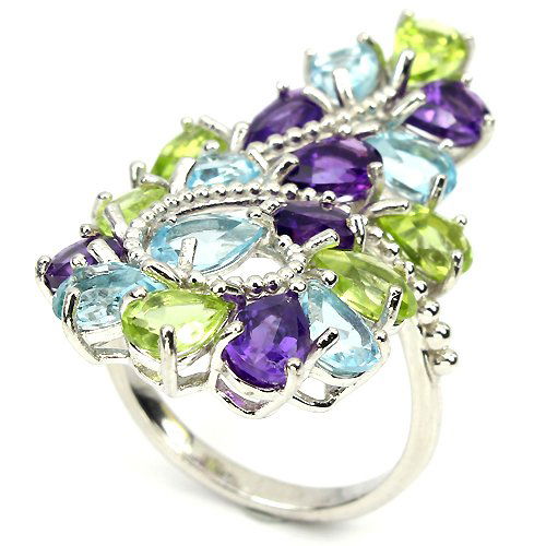 Natural Multi Gemstone Ring (1 of 1)