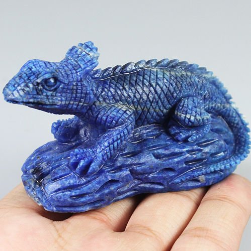 HandCarved Natural Lapis Lizard (1 of 3)