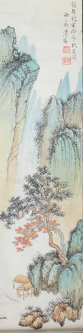 "MOUNTAINS AND FALLS" UNMOUNTED SCROLL