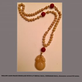 Yellow Jade Peach Necklace (1 of 1)