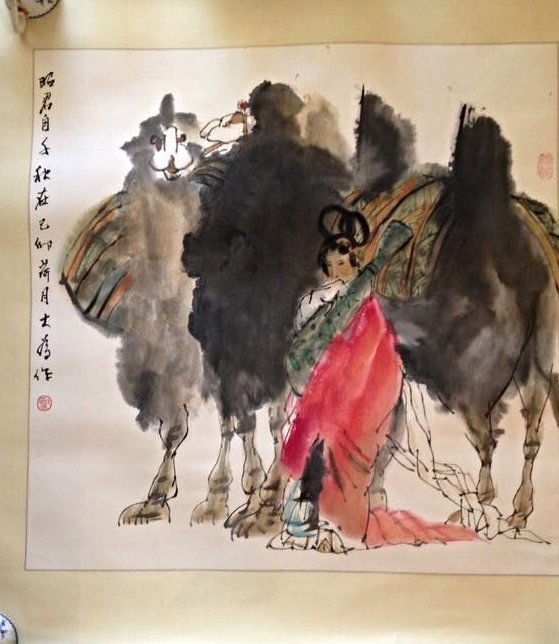 Chinese Paper Scrolled Painting: Chinese Paper Scrolled Painting, Liu, DaWei, Dimension: 26.77 X 26.77 inches.