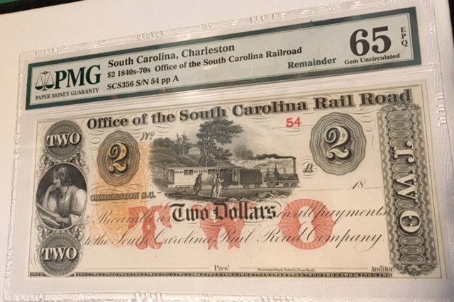 ASSORTED ESTATE COLLECTIONS, SOUTH CAROLINA NOTE (1 of 2)