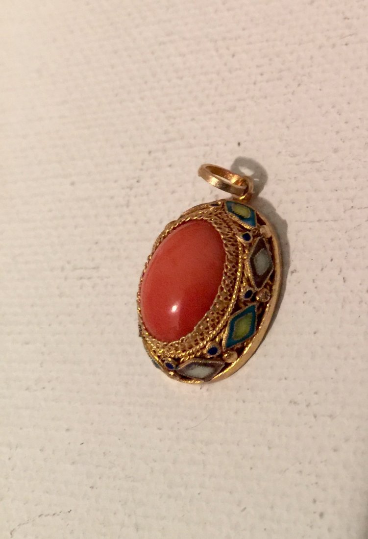 Genuine Coral Enamel Charm (1 of 1)