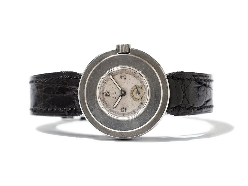 Rolex Wristwatch, Ref. 2849, Lifesaver, Switzerland, C.: Rolex wristwatch “Lifesaver”, ref. 2849 Switzerland, around 1935 Manual wind movement, calibre 500 8; 18 jewels, hour, minute, small second Silver dial, black hands Watch case and crown of stainle