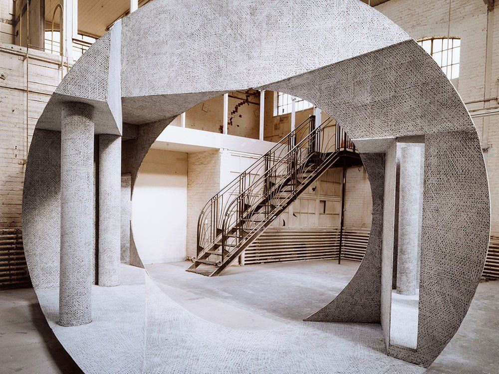 Georges Rousse (b. 1947), Cibachrome-Print, Montréal,: Photograph, Cibachrome-print mounted on aluminum Paris, France, 1997 Georges Rousse (b. 1947) – French photographer and artist Signed, titled and dated verso with dry stamp by the artist Edition 3/3