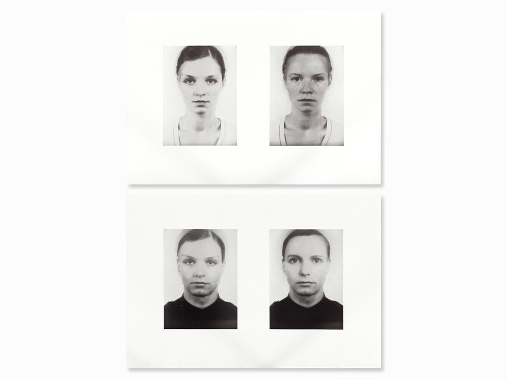 Thomas Ruff, 2 Screen Prints, Other Portraits, Signed,: 2 Screen prints on thick paper Schoeller Durex (blindstamp) Germany, 1995 Thomas Ruff (b. 1958) – German photographer Each verso signed with ‘Th. Ruff’, dated with ‘1995’ and numbered with �