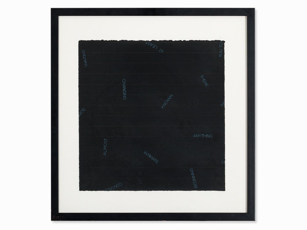 Robert Barry (b. 1936), Multiple, ‘Senza Titolo’, USA,: Auction announcements 12th June 2014 Lot 48: This is not a multiple but a drawing. Acrylic and pencil on black toned laid paper New York, USA, 1993 Robert Barry (b. 1936) – American conceptual artis