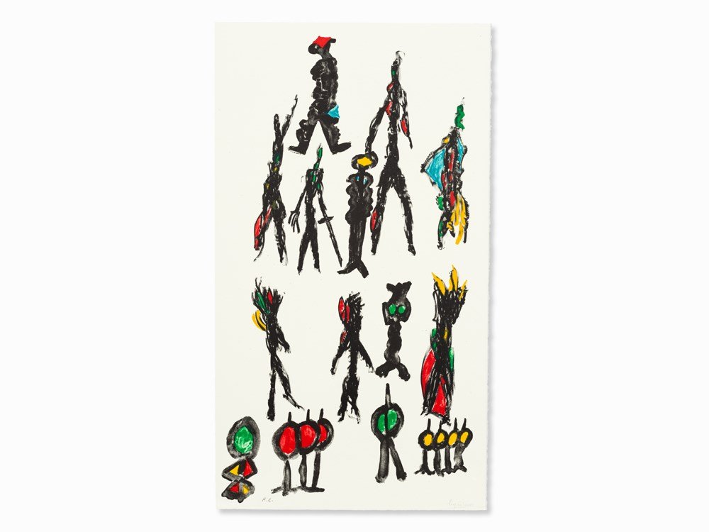 Eugène Ionesco (1909-1994), Lithograph, ‘Ces: Lithograph in colors on wove paper France, 1984 Eugène Ionesco (1909-1994) – Romanian-French writer, painter and printmaker Signed lower right in pencil ‘Eugène Ionesco’ Inscribed lower left i