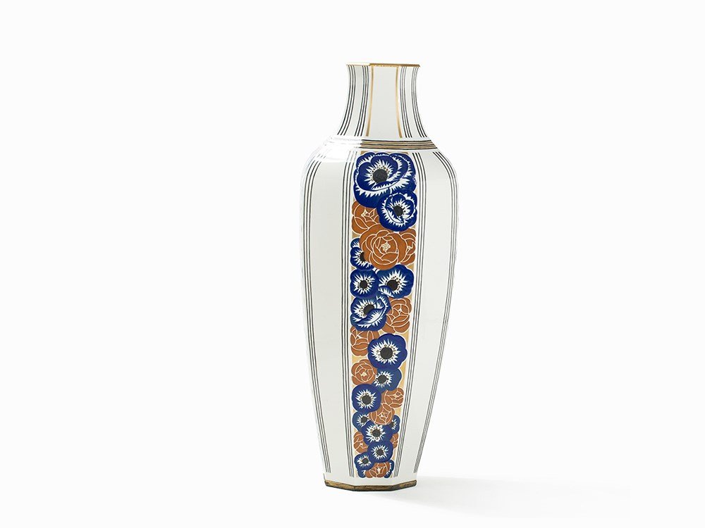 Alexandre Sandier, Floor Vase, Sèvres, France, c. 1920: Porcelain, enamel paint, gold, bronze France, c. 1920 Manufacturer: 1920, Manufacture Nationale de Sèvres Form: 1906, Alexandre Sandier (1843-1916) - French ceramics and textile designer, artistic di
