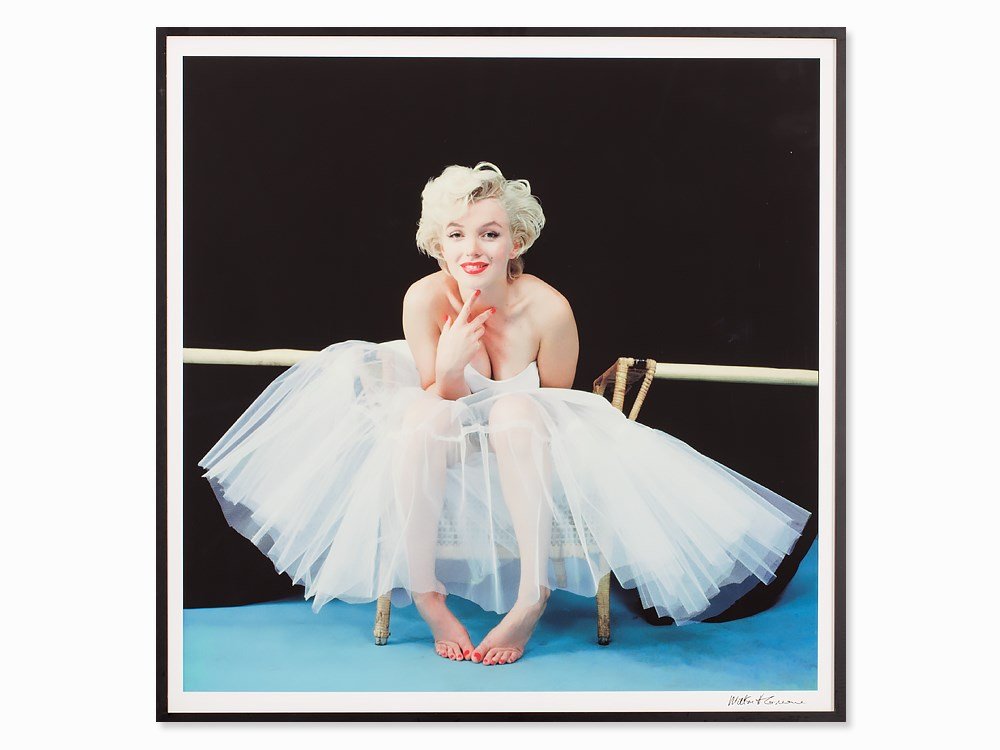 Milton H. Greene (1922-1985), ‘Marilyn, Ballerina: Auction announcements 15th October 2014 The signature of „Milton H. Greene” was not executed in black pen, but printed. Both prints were authenticated by his son ‘Joshua Greene’, who signed in