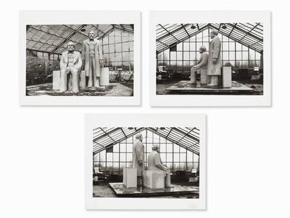 Sibylle Bergemann, 3 Photographs, Marx&Engels: Vintage, gelatin silver print GDR, 1975-86 Sibylle Bergmann (1941-2010) - German photographer Verso each with copyright stamp ‘©Sibylle Bergemann’ Image size: 17.6 x 26.7 cm Good Condition Three