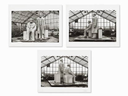 Sibylle Bergemann, 3 Photographs, Marx&Engels: Vintage, gelatin silver print GDR, 1975-86 Sibylle Bergmann (1941-2010) - German photographer Verso each with copyright stamp ‘©Sibylle Bergemann’ Image size: 17.6 x 26.7 cm Good Condition 