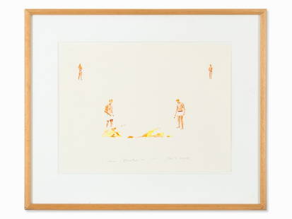 Norbert Bisky, Watercolor, ‘Neue Zünder’, Germany, 2004: Watercolor and pencil on light cardboard Germany, 2004 Norbert Bisky (born 1970) - German painter, pupil in the master class of Georg Baselitz Inscribed, signed and dated ‘-neue Zünder - Bisky 26.3