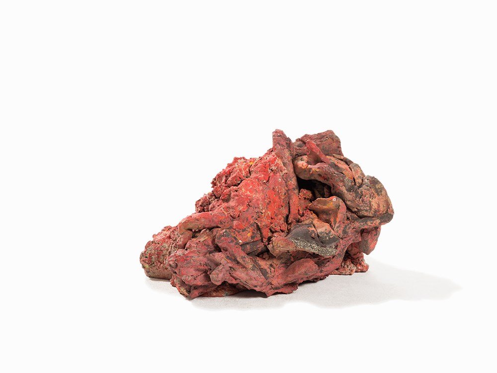 Erwin Wurm, Sculpture, Abstract Form in Red, Unique,: Cement, painted red Germany, 1985/86 Erwin Wurm (born 1954) - Austrian artist On the underside signed ‘Wurm’ and dated ‘85/86’ Dimensions: 27 x 41 x 33 cm Very good condition Provenance: Priva