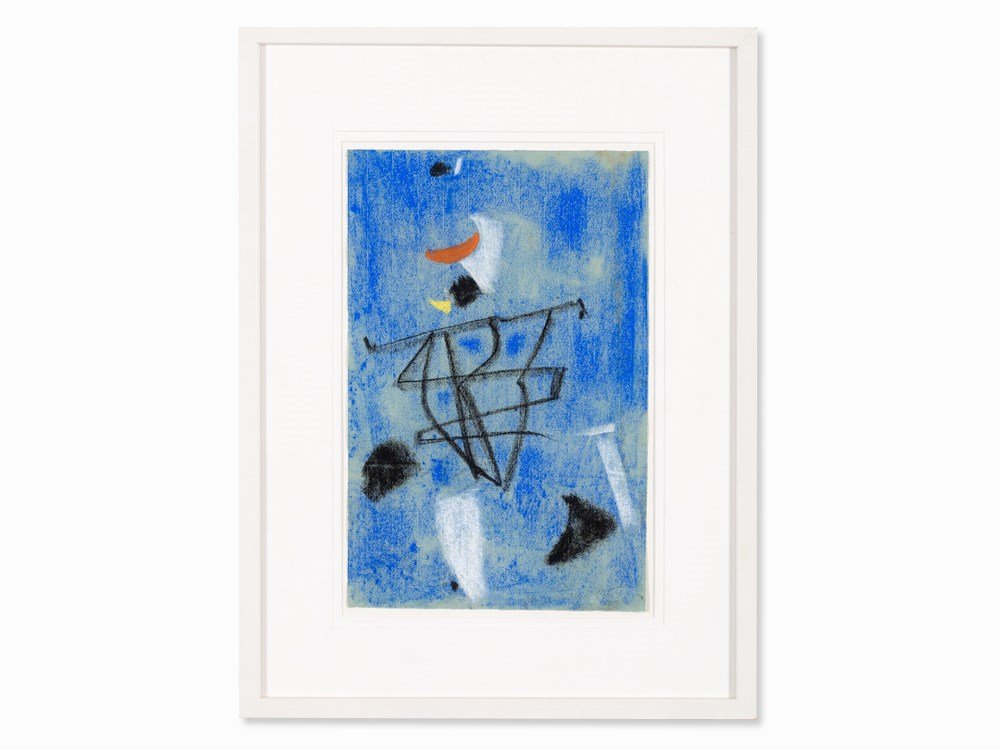 Max Ackermann (1887-1975), Pastel Drawing, Red: Pastel on grey-green laid paper Germany, 1955 Max Ackermann (1887-1975) – German painter and printmaker Signed and dated lower right in pencil ‘Ackermann 1955’ The work is listed under no. ACK 5