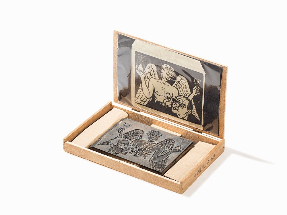 Conrad Felixmüller, Printing Block ‘Neujahrsgruß für (1 of 10)