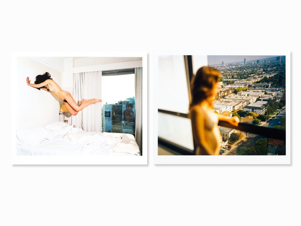 Malerie Marder, Untitled #1 & #2, 2 LightJet Prints,: 2 LightJet prints in colors, laminated on Plexiglas Presumably USA, 2001 Malerie Marder (geb. 1971) – US-American photographer Each verso with typographic label; the label of work #1 is signed, the