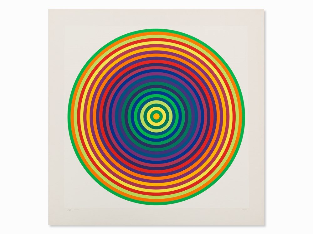 Julio Le Parc, S-14-4, Color Serigraph, 1971: Serigraph in colors on coated cardboard France, 1971 Julio Le Parc (b. 1928) – Argentine artist of kinetic art and Op Art Signed in pencil ‘Le Parc’, titled ‘S-14-4’ and numbered ‘190/200�
