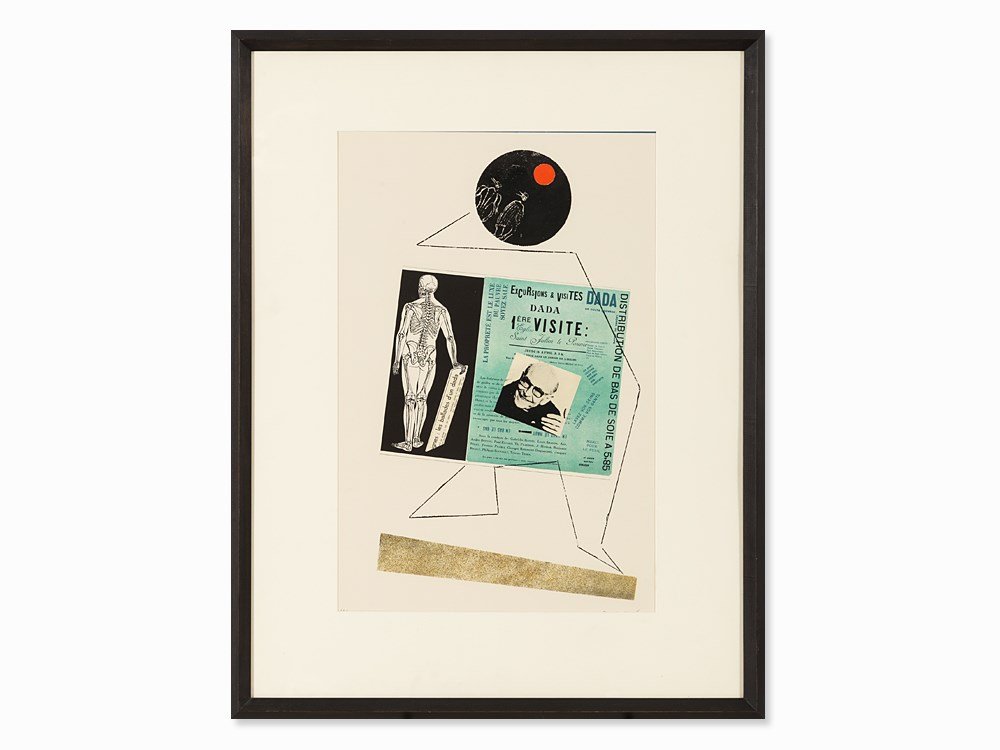 Max Ernst, ‘Hommage à Georges Ribemont-Dessaignes’,: Photolithograph after a collage on wove paper France, 1972 Max Ernst (1891 – 1976) – German painter, graphic artist and sculptor Signed lower right in pencil ‘max ernst’ Numbered lower left in