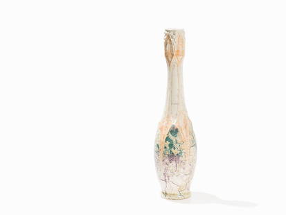 Joseph Mougin, Vase ‘Nénuphar’, Ceramic, Nancy, 1933-36: Ceramic, ivory-colored and polychrome glazed Nancy, France, 1933-1936 Design: Joseph Mougin (1876-1961) – French ceramist and founder of the ceramic manufactory Mougin Frères Execution: Mougin