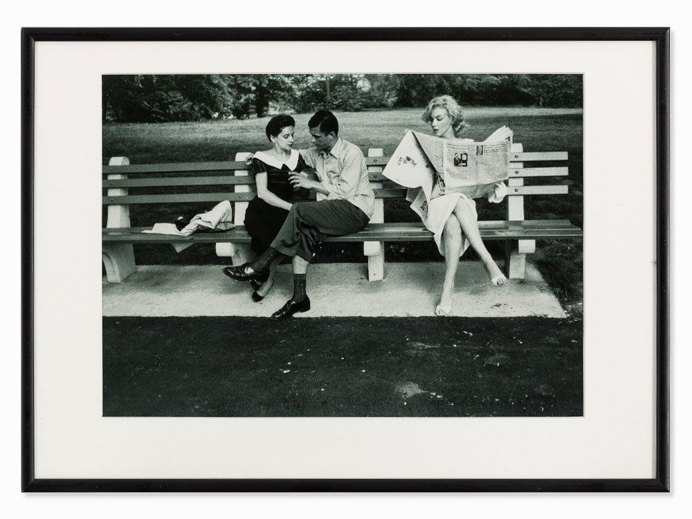 Sam Shaw, Marilyn and Romantic Couple, Central Park,: ‘The Joy of Marilyn. Marilyn and Romantic Couple, Central Park’ Digital print on Fujifilm Pictro paper USA, 1958; printed later in 2000 Sam Shaw (1912-1999) – US-American photographer and filmma