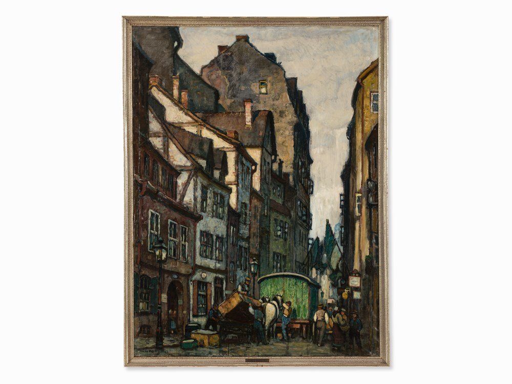 Hans Hartig (1873-1936), Alt-Dresden, Oil Painting,: Oil on canvas Germany, 1923 Hans Hartig (1873-1936) – German painter, graphic artist and co-founder of the ‘Pommerscher Künstlerbund’ Signed and dated lower left ‘Hans Hartig. 1923’ Verso i