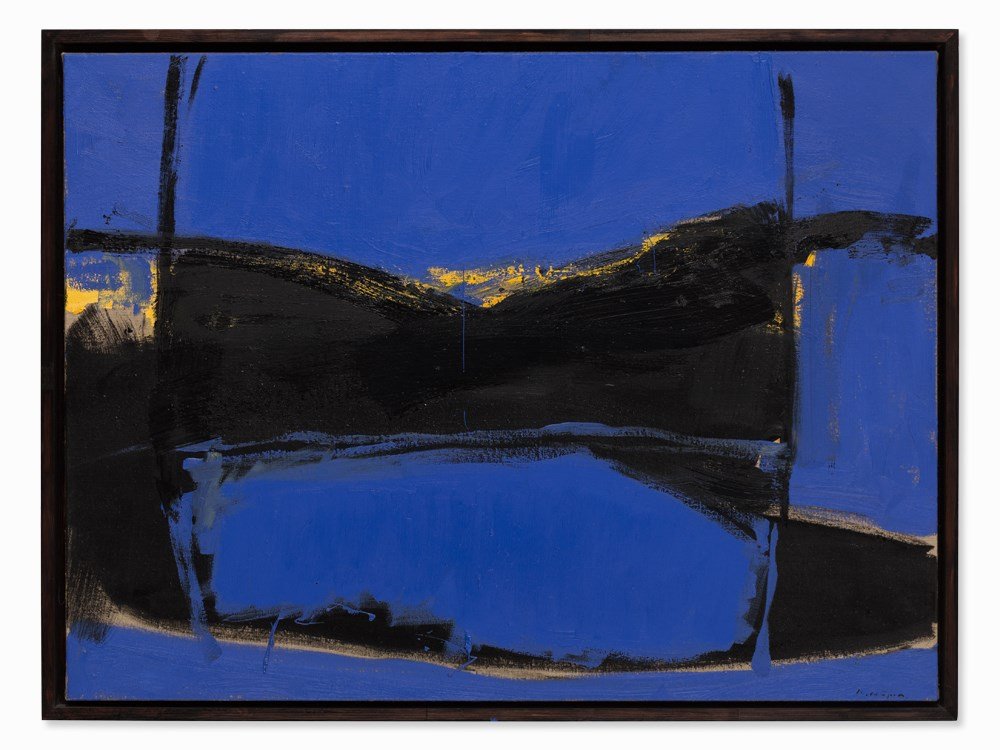 Kjell Nupen (1955-2014), Overmalet Postkort, Oil: Oil on canvas Norway, 1997 Kjell Nupen (1955-2014) - Norwegian painter and graphic artist of the Düsseldorf School Signed with ‘K. Nupen’ lower right Signed and dated 'K. Nupen 1997' on the rever