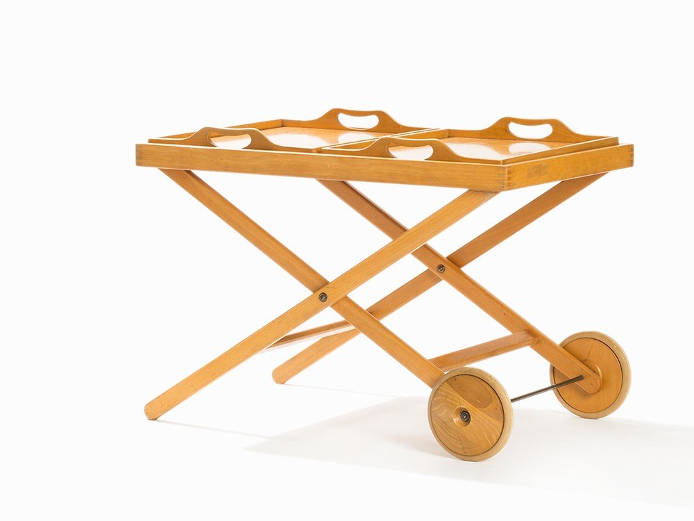 Tapio Wirkkala & Aulis Leinonen, Tea Trolley, Finland,: Birch, varnished Finland, 1950-1951 Design: Aulis Leinonen and Tapio Wirkkala (1915-1985) – Finnish designer, graphic artist and interior designer Manufacturer: Asko – Finnish manufacturer of inte