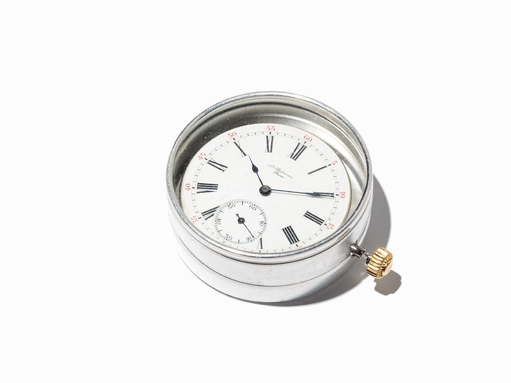 Movement No. 12.303 made in about 1874: Movement No. 12.303 made in about 1874 Enamel dial with Roman numerals, minute circle with Arabic numerals. Blued steel spade hands. Signed “Louis Audemars Brassus” at 12 o’clock. Nickel bridge