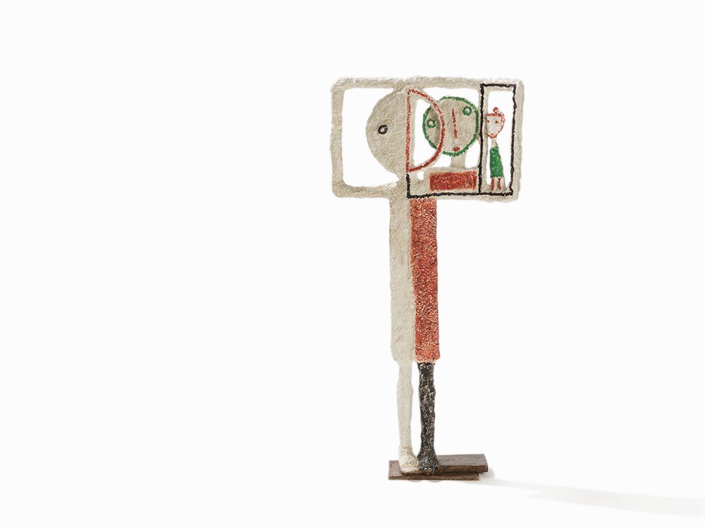 Jean Lambert-Rucki, Famille sa Fentre, Bronze, c.: Polychrome painted bronze France, circa 1938; posthumous cast from 2001 Jean Lambert-Rucki (1888-1967) Polish painter, sculptor and graphic artist The base inscribed J Lambert-Rucki, with foundry mark