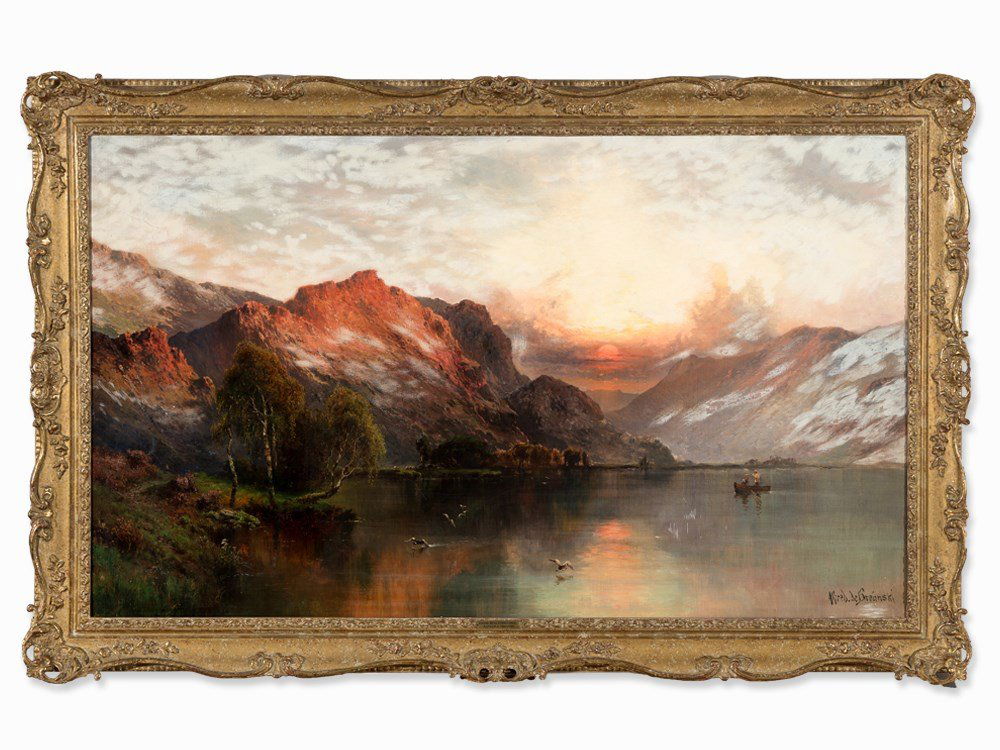 Alfred de Breanski Sr. (1852-1928), Ladore Head Derwent: Oil on canvas, relined England, circa 1880 Alfred de Bréanski, Senior (1852-1928) - English painter Signed ‘Alfred de Bréanski’ lower right Dimensions: 77 x 126 cm Gilt period frame: 92 x 142 cm