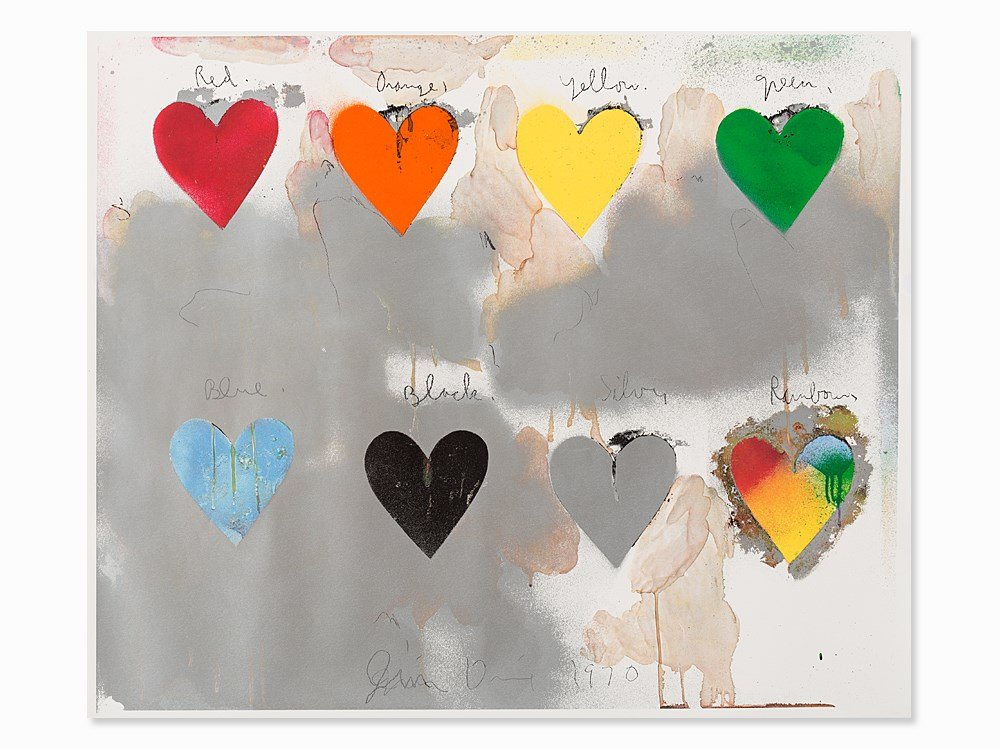 Jim Dine, 8 Hearts, Photo-offsetlithograph, 1970 (1 of 9)