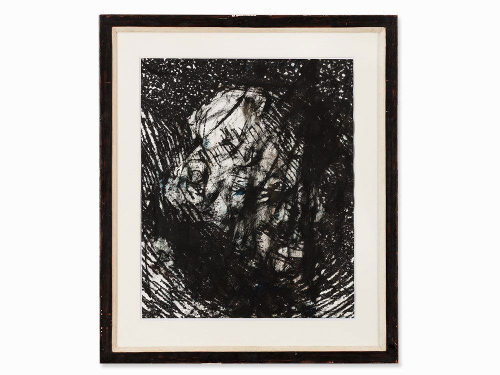 Arnulf Rainer (born 1929), From: Gesichter mit Goya,: Mixed media with ink and gouache over photo reproduction on light cardboard Austria, 1983/1984 Arnulf Rainer (born 1929) - Austrian graphic artist, photographer and painter; exponent of the Informal a