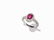 Ruby Ring with 106 Brilliant of c. 1.13 Ct, 18K White