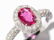 Ruby Ring with 106 Brilliant of c. 1.13 Ct, 18K White - 2