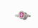 Ruby Ring with 106 Brilliant of c. 1.13 Ct, 18K White - 3