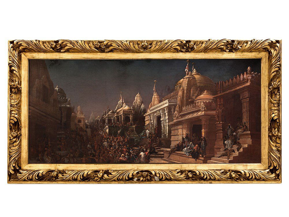 Anton Seder (1850-1916), Painting Oriental Temple: Oil on canvas, relined Strasbourg, Germany, 1875 Anton Seder (1850-1916) – Painter, craftsman and director of the School of Arts and Crafts in Strasbourg Signed and dated lower right ‘Ant. Seder 1