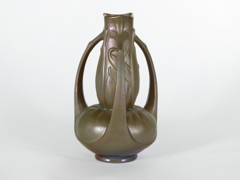 Charles Catteau, Art Nouveau Vase, c. 1905: Ceramics, enamel France, circa 1905 Charles Crpin N. Catteau (1880-1966) French-Belgian ceramist Ceramics by Charles Catteau fetch up to 11.000 Euro at international auctions Exceptional form Beautifu