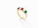 Band Ring with Sapphire, Emerald, Ruby and Diamonds,