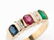 Band Ring with Sapphire, Emerald, Ruby and Diamonds, - 2