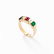 Band Ring with Sapphire, Emerald, Ruby and Diamonds, - 6