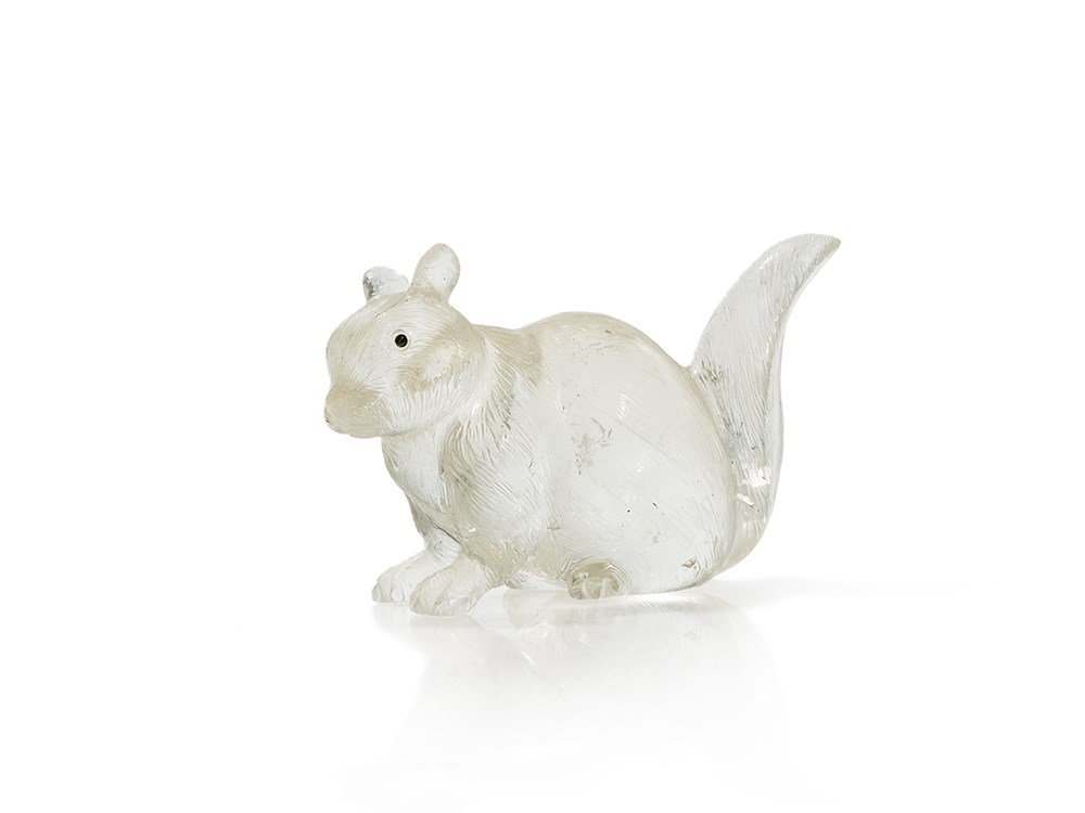 Gemstone Figure of a Squirrel cut from Rock Crystal, (1 of 7)