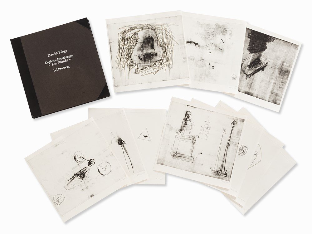 Dietrich Klinge (b.1954), Kupferne Erzählungen,: Portfolio with 10 Vernis mou etchings on wove paper Germany, 1991 Dietrich Klinge (b. 1954) - German sculptor and graphic artist Full title ‘Kupferne Erzählungen – über Plastik I –’ All prin